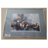 SIGNED CORAL PRINT AND LIGHT HOUSE PRINT