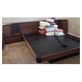 DILLON FURNITURE KING SIZED BED WITH SIDE TABLE AT