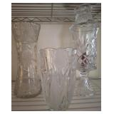 3 PC VASES AND CANDLE STAND