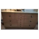 MID CENTURY DRESSER WITH HANGING MIRROR