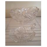 CUT GLASS BOWL AND FINGER DISH