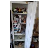 VINTAGE METAL CABINET AND CONTENTS-