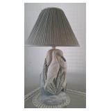 PAIR OF CERAMIC SHORE BIRD LAMPS 31IN
