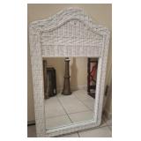 WICKER FRAMED MIRROR 22X36