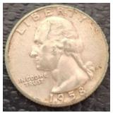 1958 WASHINGTON SILVER QUARTER