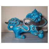 GLAZED CERAMIC FOO DOG 14IN