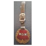 ANTIQUE WOODMEN OF THE WORLD KEYCHAIN