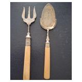 ANTIQUE MEAT FORK AND SERVER