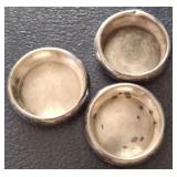 3 PC STERLING SALT CELLARS 25 G TWT