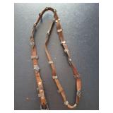 ANTIQUE LEATHER BELT WITH STERLING BUCKLE,