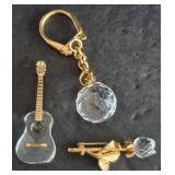 CRYSTAL PINS AND CHARM