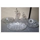 ETCHED GLASS AND CRYSTAL SERVING PCS