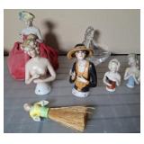BAVARIAN AND ASSORTED PORCELAIN FIGURINES, BRUSH,
