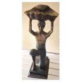 COLD PAINTED BRONZE FIGURINE KNEELING BLACKAMOOR