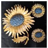 SUNFLOWER BROOCH AND EARRINGS