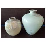 VINTAGE VASES/OILS, ONE MARKED WELLER, OTHER