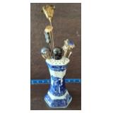 VICTORIAN HAT PINS IN VINTAGE BLUE AND WHITE
