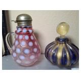 BLOWN GLASS GROUND BOTTOM PAPER WEIGHT NUMBERED