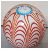 BLOWN GLASS GROUND BOTTOM PAPER WEIGHT