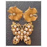 VINTAGE NAPIER PIN, CIRO EARRINGS