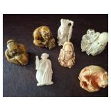 NETSUKE CARVED FIGURINES 1-1.5IN