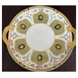 HAND PAINTED NIPPON SERVING TRAY WITH GOLD TRIM