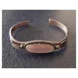 STERLING BRACELET WITH PINK MOP