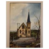 SHEEROD SIGNED CHURCH PRINT UNFRAMED 20X28