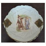 ANTIQUE BRASS HANDLE VICTORIAN PLATE