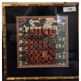 ORINETAL FRAMED SCAFFOLDING PRINT POSSIBLY JOHN T