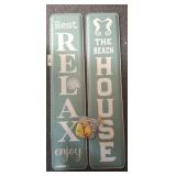 RELAX AND BEACH HOUSE WALL DCOR 36IN METAL SIGNS