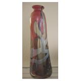GROUND BOTTOM ART GLASS VASE 13IN