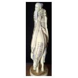 VINTAGE FISHBONE RESIN HAND CARVED STATUE ELDER