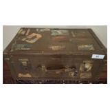 ANTIQUE LUGGAGE WITH VINTAGE STICKERS 26X16X10