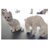 PORCELAIN PUPPY  AND CAT FIGURINES