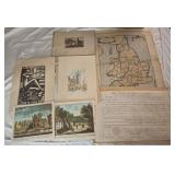 GROUP OF SMALL UNFRAMED PRINTS AND ENGRAVINGS,