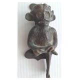 VINTAGE CAST BRASS MONKEY DOOR KNOCKER