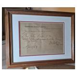 CONFEDERATE STATES OF AMERICA INVOICE FRAMED