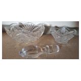 AMERICAN BRILLIAN CUT GLASS BOWLS AND STOPPER