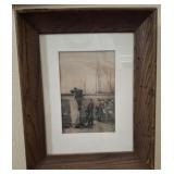 ANTIQUE FRAMED THE WATCHERS EUGENE MEDARD 13X16