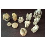 NETSUKE CARVED FIGURINES 1-1.5IN