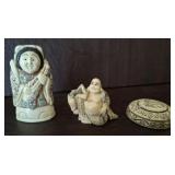 2 PC NETSUKE  AND CAP