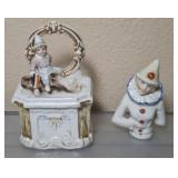 PORCELAIN PILL BOX AND FIGURINE 4IN