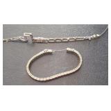 STERLING AND GARNET BRACELET, STERLING BRACELET