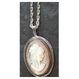 STERLING NECKLACE AND VICTORIAN CHARM TOTAL