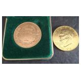 GOLD PLATED IKE AND TREASURY MEDALLIAN