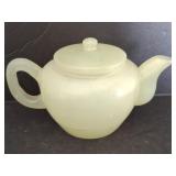 JADEITE STYLE COVERED MINIATURE TEA POT 3IN
