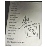 CONCERT PLAY LIST AUTOGRAPHED BY ACE FREELY