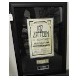 FRAMED LED ZEPPELIN CONCERT POSTER WITH CONCERT TI