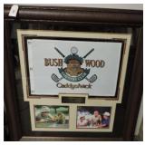 FRAMED BUSHWOOD COUNTRY CLUB CADDY SHACK FLAG